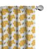 Ambesonne Cartoon Window Curtains, Bumble Bee Along Honey Comb Pattern Hexagonal Themed Illustration, Lightweight Decor 2-Panel Set with Rod Pocket, Pair of - 28" x 95", Orange White view 1