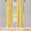 Ambesonne Cartoon Window Curtains, Bumble Bee Along Honey Comb Pattern Hexagonal Themed Illustration, Lightweight Decor 2-Panel Set with Rod Pocket, Pair of - 28" x 95", Orange White view 2