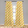 Ambesonne Cartoon Window Curtains, Bumble Bee Along Honey Comb Pattern Hexagonal Themed Illustration, Lightweight Decor 2-Panel Set with Rod Pocket, Pair of - 28" x 95", Orange White view 3
