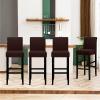 Lellen Bar Stool Covers Set of 4 Stretch Bar Stool Chair Cover Slipcovers Knitted Jacquard Counter Stool Bar Chair Covers Reusable Pub Counter Stool Chair Covers for Kitchen Dining Room (Coffee) view 2