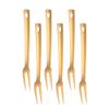 6 Pcs 12.3 in Gold Meat Forks for Kitchen, Stainless Steel Titanium Plated Dinner Fork, Ergonomic Integral Forming Mirror Polish-Dishwasher Safe view 1