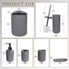 CERBIOR Bathroom Accessories Set 6 Piece Bath Ensemble Includes Soap Dispenser, Toothbrush Holder, Toothbrush Cup, Soap Dish for Decorative Countertop and Housewarming Gift (Light grey-6pcs) view 2