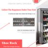 9 Tier Shoe Rack,Double Rows 9 Lattices Large Free Standing Shoe Racks,Shoe Storage Organizer Cabinet with Nonwoven Fabric Dustproof Cover,Space Saving Portable Closet Shoe Cabinet Tower (Gray) view 3