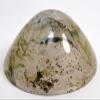 3.1" Translucnet Moss Agate Carved Bowl Polished Natural Green Yellow Dendrites in Chaceldony Gemstone Crystal Mineral Specimen - India + One Polished Clear Quartz Cabochon view 4