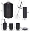 CERBIOR Bathroom Accessories Set 6 Piece Bath Ensemble Includes Soap Dispenser, Toothbrush Holder, Toothbrush Cup, Soap Dish for Decorative Countertop and Housewarming Gift, Black view 2
