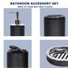 CERBIOR Bathroom Accessories Set 6 Piece Bath Ensemble Includes Soap Dispenser, Toothbrush Holder, Toothbrush Cup, Soap Dish for Decorative Countertop and Housewarming Gift, Black view 3