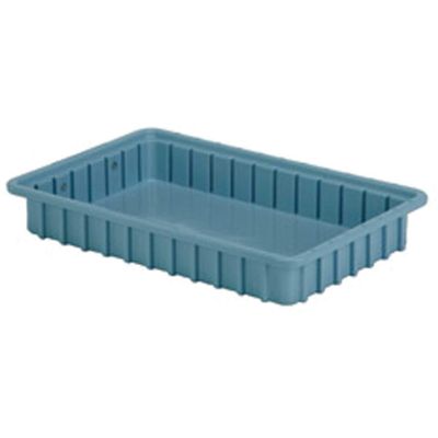 LewisBins Divider Box, 16-1/2" x 10-7/8" x 2-1/2", Light Blue, Lot of 6