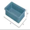 LewisBins Divider Box, 16-1/2" x 10-7/8" x 2-1/2", Light Blue, Lot of 6 view 3