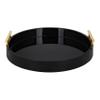 Kate And Laurel Lipton Modern Round Tray, 18" Diameter, Black and Gold, Decorative Accent Tray for Storage and Display view 2