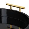 Kate And Laurel Lipton Modern Round Tray, 18" Diameter, Black and Gold, Decorative Accent Tray for Storage and Display view 3