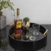 Kate And Laurel Lipton Modern Round Tray, 18" Diameter, Black and Gold, Decorative Accent Tray for Storage and Display view 4
