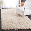Handmade 3' x 5' Rectangle Sheep Shag Solid Polyester Faux Fur Rug, Casual Hand-Woven Soft Cozy Smooth Long Lasting Durability Ivory Area Rug, Perfect for Bedroom, Entryway, Living Room Decor view 1