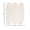 5' x 8' Glam Handmade Shag Solid White Sheepskin Rug, Accent Indoor Deliciously Soft Underfoot Chic Solid Pattern Fluffy Area Rug, Perfect for Bedroom, Entryway, Kitchen, Living Room view 2