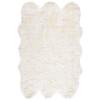 5' x 8' Glam Handmade Shag Solid White Sheepskin Rug, Accent Indoor Deliciously Soft Underfoot Chic Solid Pattern Fluffy Area Rug, Perfect for Bedroom, Entryway, Kitchen, Living Room view 3