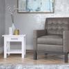 SIMPLIHOME Kitchener End Table - 21 inch Wide Solid Wood Square Accent Table with Drawer and Open Shelf in White, Contemporary Nightstand or Lamp Stand with X-Design for Living Room or Bedroom view 2