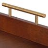 Kate and Laurel Lipton Mid-Century Rectangle Wood Tray, 10" x 18, Walnut Brown and Gold, Decorative Accent with Rounded Edges view 3