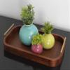 Kate and Laurel Lipton Mid-Century Rectangle Wood Tray, 10" x 18, Walnut Brown and Gold, Decorative Accent with Rounded Edges view 4