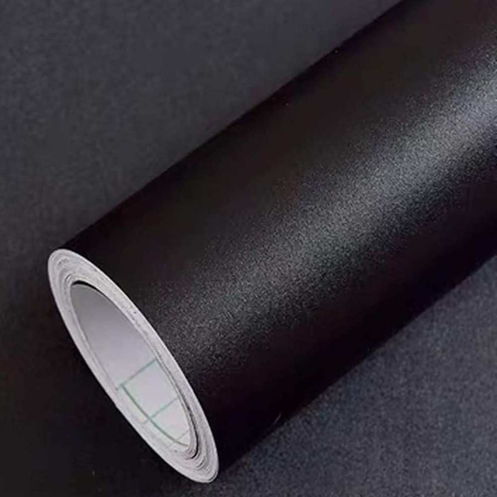 Yancorp 24"x120"Matte Black Contact Paper Peel and Stick Wallpaper Solid Teal Self-Adhesive Drawer Stick and Peel Countertop (24"x120", Black)
