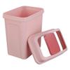 Asking 1.8 Gallon Small Trash Can with Swing-top Lid, Plastic Garbage Bin, Pink view 2