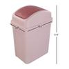 Asking 1.8 Gallon Small Trash Can with Swing-top Lid, Plastic Garbage Bin, Pink view 3