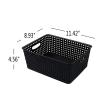 Asking 4-Pack Plastic Weave Storage Basket, Black Plastic Storage Baskets Organizing view 2