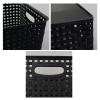 Asking 4-Pack Plastic Weave Storage Basket, Black Plastic Storage Baskets Organizing view 3