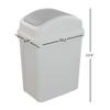Asking 1.8 Gallon Small Trash Can with Swing-top Lid, Plastic Garbage Bin, Grey view 4