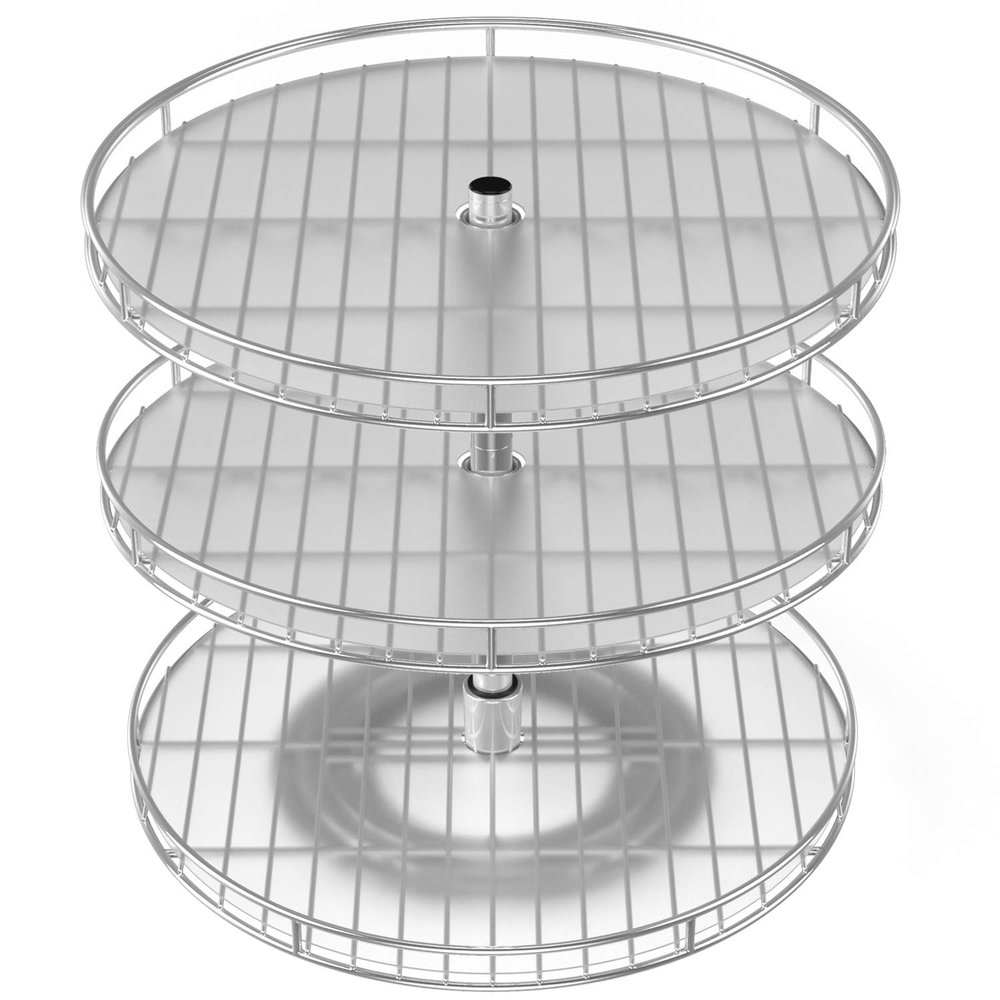 3 Tier Lazy Susan Large Shelf for Kitchen 13 inch,Tall Height Adjustable Turntable Spice Rack Spinner Cabinet Organizers and Storage,Rotating Under Sink Organizer,with PP Plastic Sheet (3 Tier)