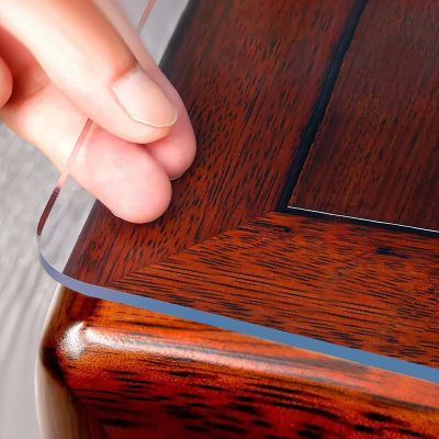 OstepDecor Clear Table Protector 16 x 48 Inch, 2mm Thick Plastic Table Cover, Waterproof PVC Clear Table Cover Protector, Desk Protector Mat, Writing Desk Pad for Desktop, Coffee & Dining Room Table