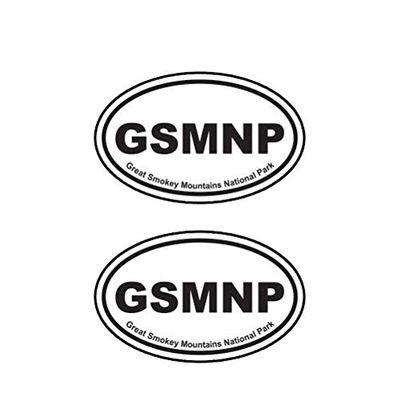 MAGNET Pair Of Great Smokey Mountains National Park Oval Euro Gsmnp Magnetic Vinyl Car Fridge Sticks to any Metal Surface 5"