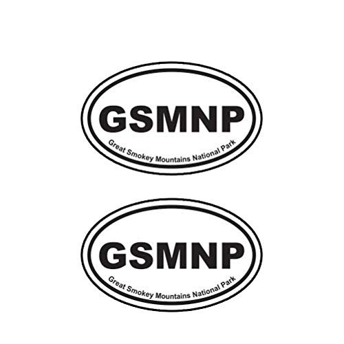 MAGNET Pair Of Great Smokey Mountains National Park Oval Euro Gsmnp Magnetic Vinyl Car Fridge Sticks to any Metal Surface 5"