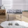 Kmax Tufted Entryway Bench, Upholstered Rustic Ottoman Bench, 31.5" x 15.75" x 15.7" Gray view 1