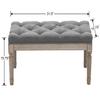 Kmax Tufted Entryway Bench, Upholstered Rustic Ottoman Bench, 31.5" x 15.75" x 15.7" Gray view 2