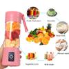 Portable Blender Cup,Electric USB Juicer,Mini Blender For Shakes and Smoothies, juice,380ml, Six Blades Great for Mixing,pink view 3