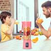 Portable Blender Cup,Electric USB Juicer,Mini Blender For Shakes and Smoothies, juice,380ml, Six Blades Great for Mixing,pink view 4