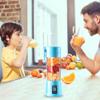 Portable Electric USB Juicer Blender Cup - Mini Blender for Shakes, Smoothies & Juice - 380ml, Six Blades - Blue view 3