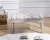 Kmax Tufted Entryway Bench, Upholstered Rustic Ottoman Bench, 31.5" x 15.75" x 15.7" Beige view 1