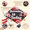GRADWYSE Black Glitter Graduation Cap Topper with Flowers, Graduation Decorations, Class of 2025 Grad Cap Topper, Someday Is Today view 3