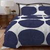Bedding Empire Luxurious 5 Piece Color Flower Ruffle Duvet Cover Set 100% Egyptian Cotton 500 Thread Count Queen Size, Navy Color view 1