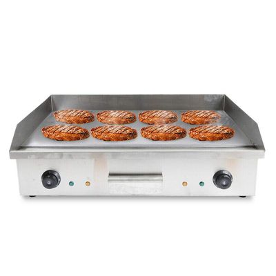Commercial Electric Griddle Grill - Stainless Steel Flat Top Barbecue Grill with Adjustable Temperature (50C to 300C) - Ideal for BBQ, Kitchen, and Restaurant Use (4400W)