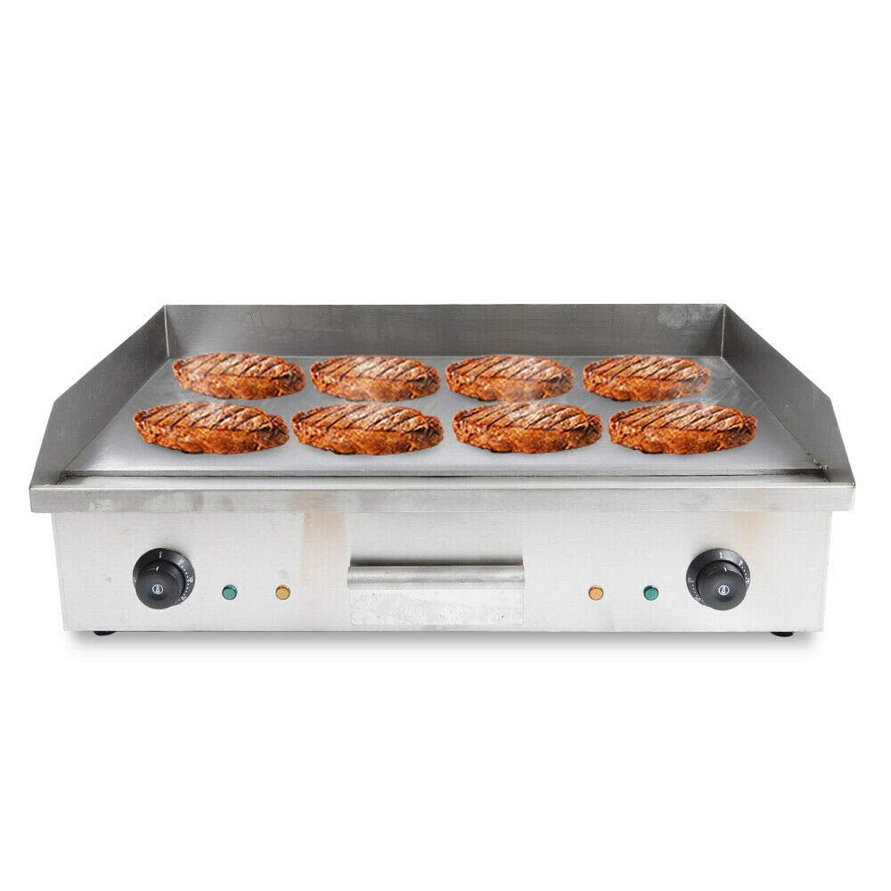 Commercial Electric Griddle Grill - Stainless Steel Flat Top Barbecue Grill with Adjustable Temperature (50C to 300C) - Ideal for BBQ, Kitchen, and Restaurant Use (4400W)