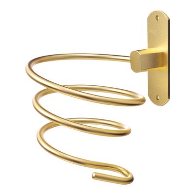 Bathroom Hair Dryer Holder Hair Care Tools Holder Wall Mount (Gold)
