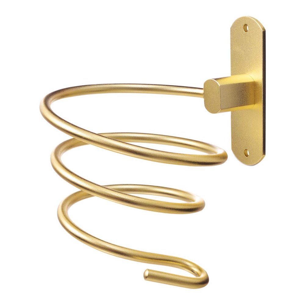 Bathroom Hair Dryer Holder Hair Care Tools Holder Wall Mount (Gold)