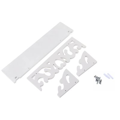 13.7 Inch Floating Shelf White, Wood Floating Shelves Wall Mounted Shelf Unit Hanging Rack Modern Display Decor for Bedroom Living Room Bathroom Office, Wood-Plastic Composite