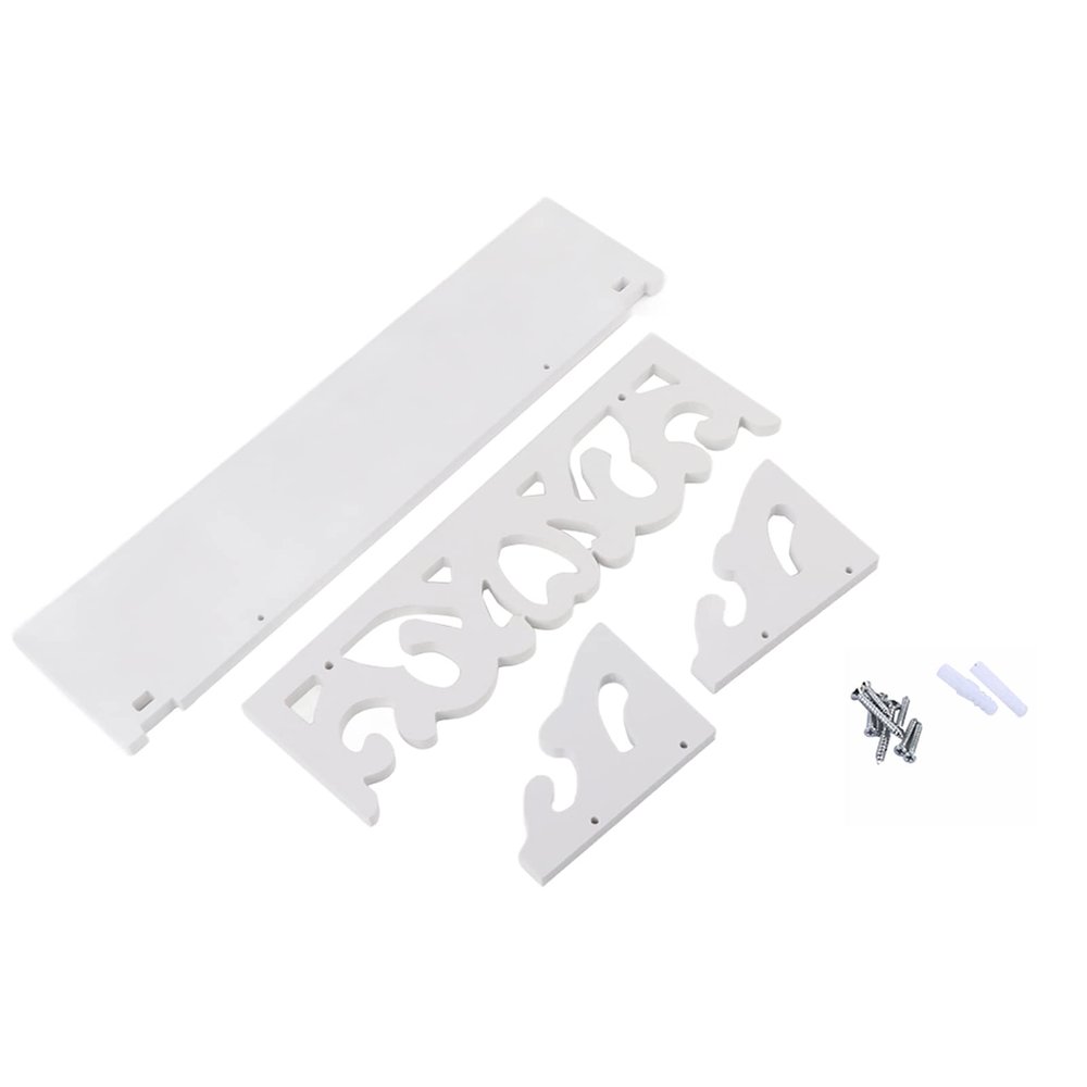 13.7 Inch Floating Shelf White, Wood Floating Shelves Wall Mounted Shelf Unit Hanging Rack Modern Display Decor for Bedroom Living Room Bathroom Office, Wood-Plastic Composite