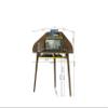 Manhattan Comfort Bradley Mid Century Modern Home Office Cubicle Section Study Desk, 2 Piece, Rustic Brown/Yellow view 3