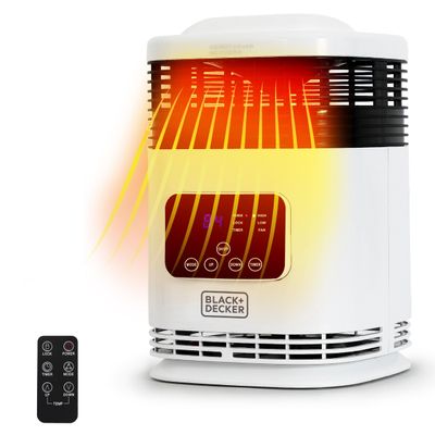 BLACK+DECKER Space Heater, 1500W Flameless Portable Heater with 12 Hour Timer