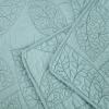 CHIXIN Botanical Cotton Quilt Queen Size - Real Stitching Leaf Pattern - Quilted Bedspread Coverlet Set, Ultra Soft, Lightweight, Reversible, 3 Piece, Light Green view 4