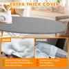 Ironing Board Cover and Pad, 21x57 Extra Large Thick Iron Padding, Scorch & Stain Resistant Ironing board cover, Heavy Duty Iron Board Padded with Adjustable Fasteners Durable Elastic Edge, Grey view 3