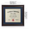 ELSKER&HOME 8.5x11 Diploma Frames with Mat,Classic Cherry Wood,8.5x11 Inch With Mat or 11x14 Inch Without Mat - For Document/Certificate Frame(Double Mat, Matte Blue with Gold Rim) view 4